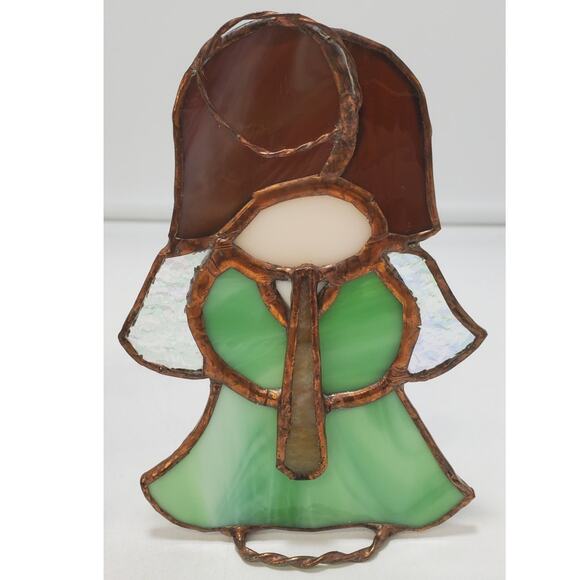 Vintage Stained Glass Angels, Set of 3 Free Standing 5.5"  PRE-OWNED - Picture 5 of 5